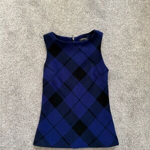 Le Chateau Navy and Black Plaid Top